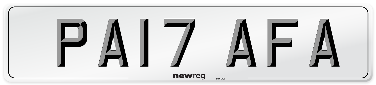 PA17 AFA Number Plate from New Reg